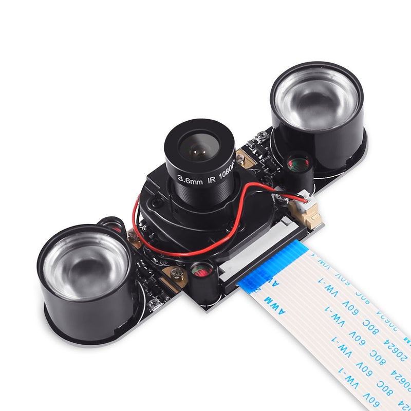 DORHEA وحدة كاميرا DORHEA Raspberry Pi 4 مع مستشعر IR-Cut التلقائي ورؤية نهار/ليل وكاميرا ويب فيديو HD 5MP 1080P OV5647 بتركيز قابل للتعديل مع ضوء LED مستشعر IR لـ Raspberry Pi 3 B+ 4B 2 Model B/B+ / A/A+ - Image 1